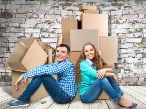 Packed boxes and essentials ready for a student move in Bromley