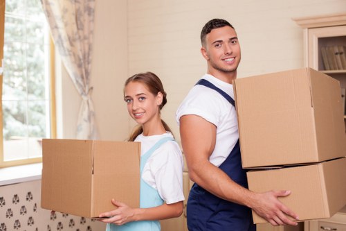 Careful loading of student belongings for a Bromley move