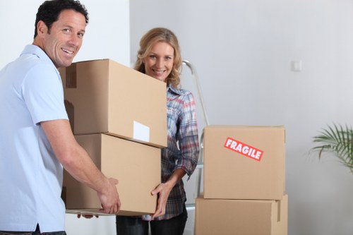 Careful wrapping and labelling of boxes during a local move in Bromley